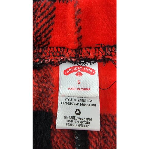 Holiday Time  Pajama Pants Buffalo Plaid Red Black Sleepwear Women's Small - Picture 8 of 9